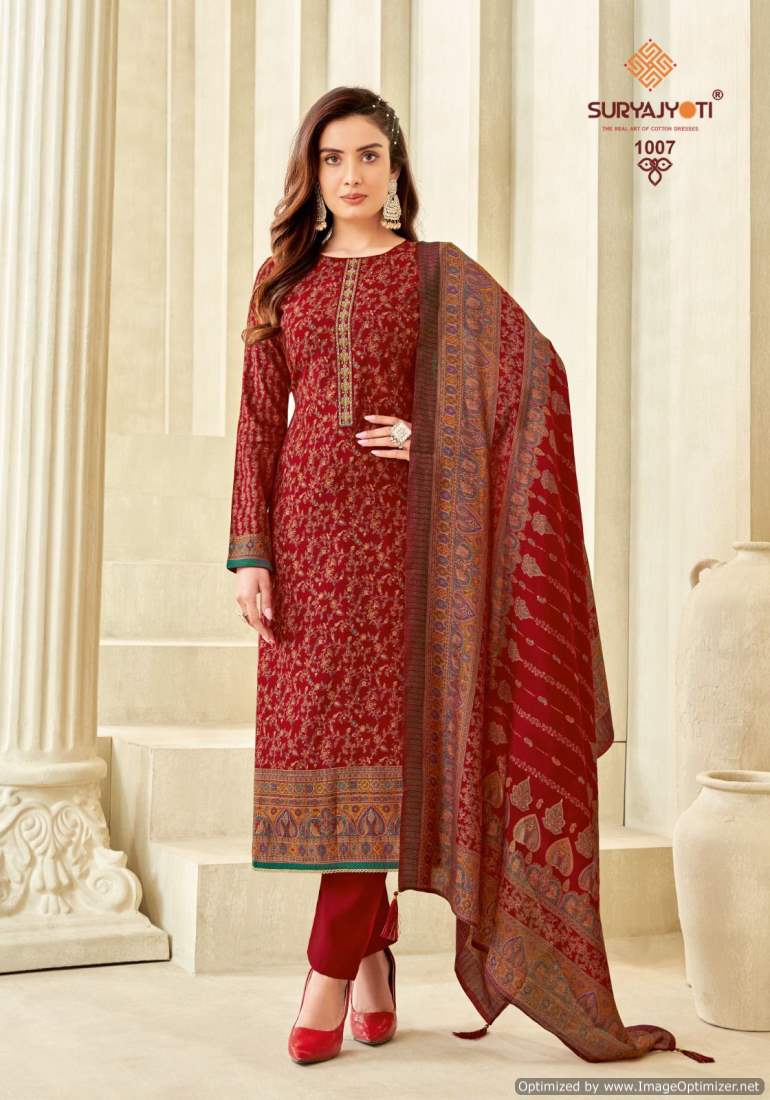 Pushpa Vol 1 By Suryajyoti Modal Silk Printed Dress Material Wholesale Shop In Surat
